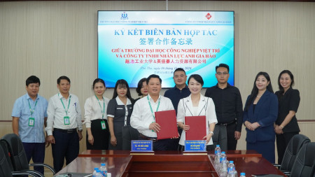 Lễ ký kết thỏa thuận hợp tác giữa Trường Đại học Công nghiệp Việt Trì và Công ty TNHH Nhân lực Anh Gia Hào